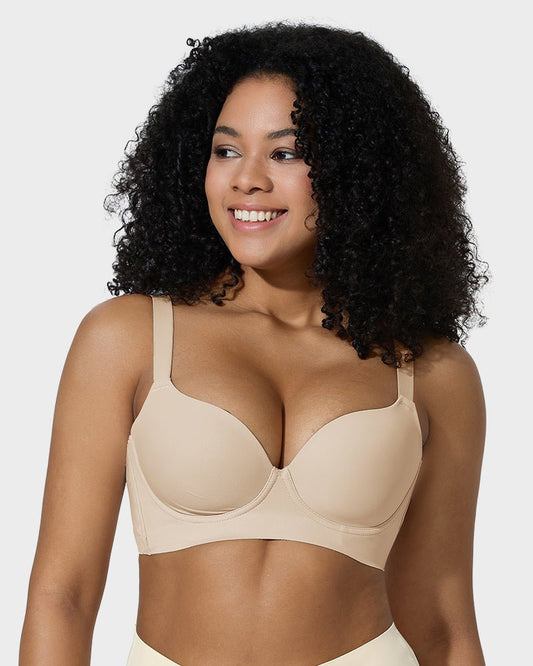 Back Smoothing Push - Up Plunge Bra - Komfortfit