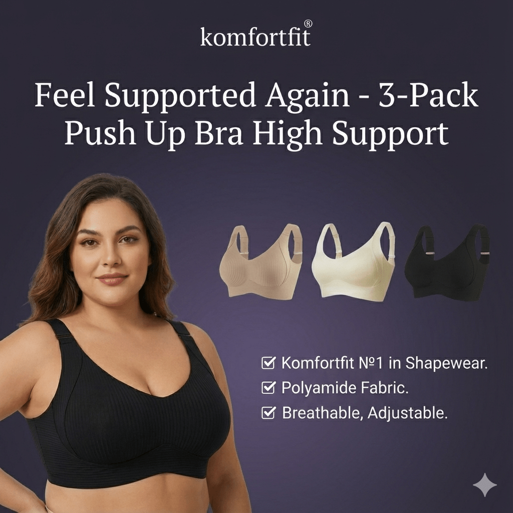 Komfortfit | 3 - Pack Push Up Bra – High Support - Komfortfit